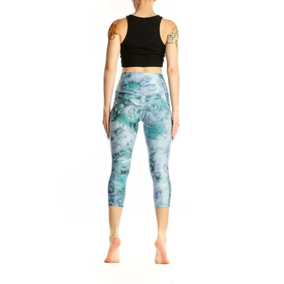 Athleta Blue and Green Tie-Dye Capri Leggings Size Medium 41888 - Picture 4 of 14